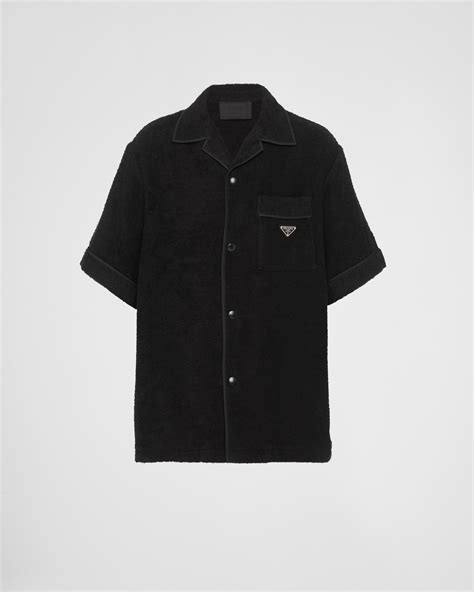 prada black bowling shirt|Prada men's shirts.